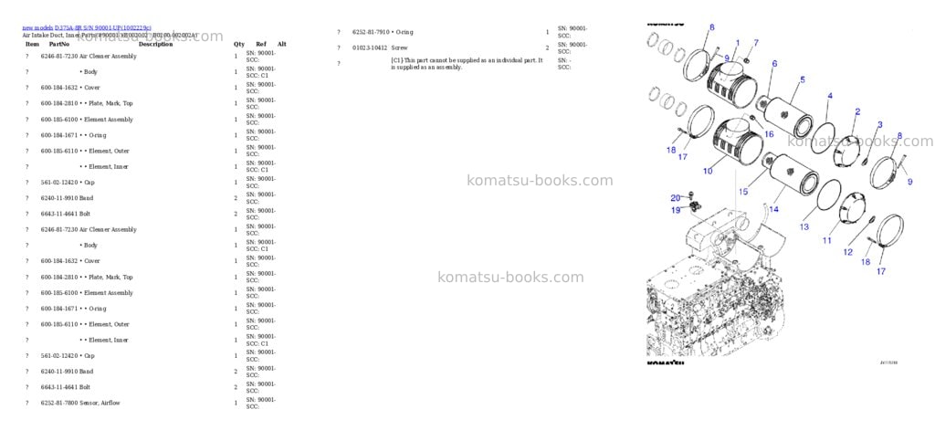 Komatsu D375A-8R S/N 90001-UP Parts catalog cover Page 3