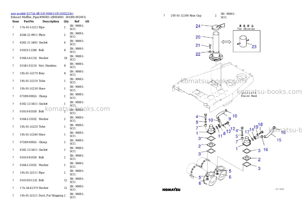 Komatsu D375A-8R S/N 90001-UP Parts catalog cover Page 5