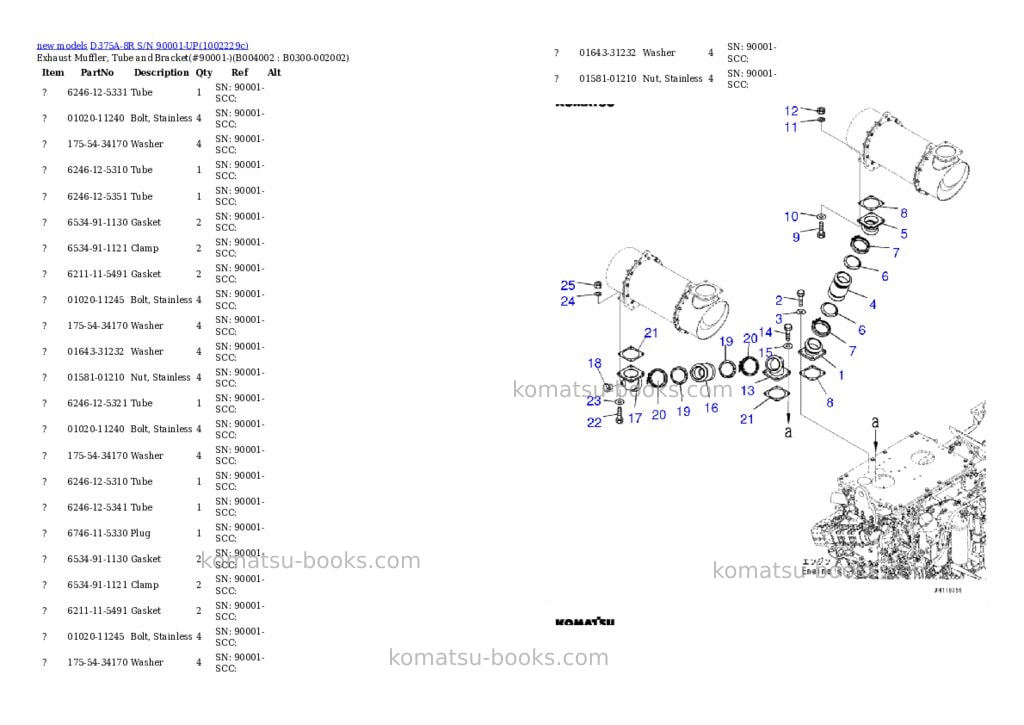 Komatsu D375A-8R S/N 90001-UP Parts catalog cover Page 6