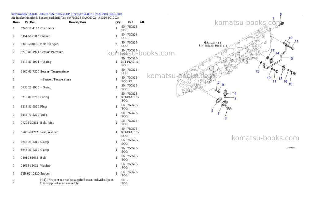 Komatsu SAA6D170E-7R S/N 750528-UP (For D375A-8R/D375AI-8R) Parts catalog cover Page 7 Komatsu SAA6D170E-7R S/N 750528-UP (For D375A-8R/D375AI-8R) Parts catalog cover Page 7