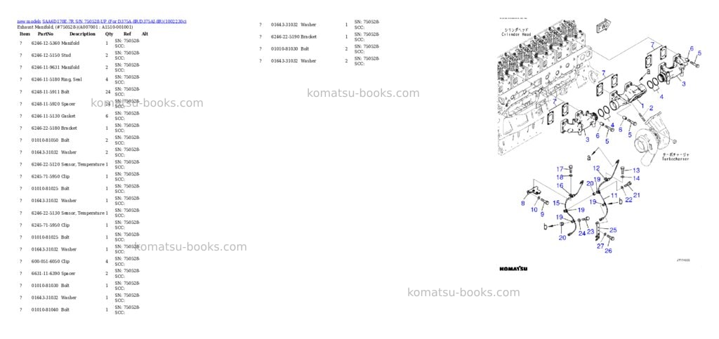 Komatsu SAA6D170E-7R S/N 750528-UP (For D375A-8R/D375AI-8R) Parts catalog cover Page 8 Komatsu SAA6D170E-7R S/N 750528-UP (For D375A-8R/D375AI-8R) Parts catalog cover Page 8