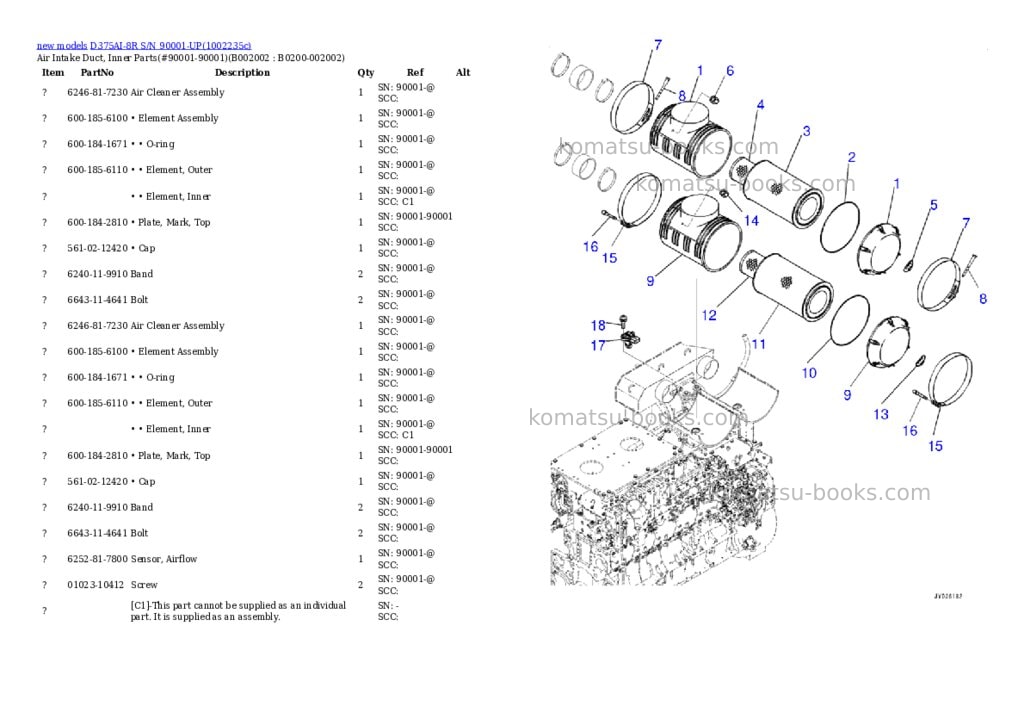 Komatsu D375AI-8R S/N 90001-UP Parts catalog cover Page 3