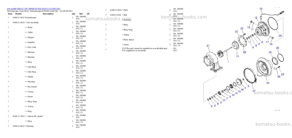 Komatsu DBA127 S/N 100000-UP (For WA475-11) Parts catalog cover Page 8
