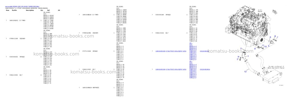 Komatsu HD605-10E1 S/N 65001-74999 Parts catalog cover Page 2 Komatsu HD605-10E1 S/N 65001-74999 Parts catalog cover Page 2