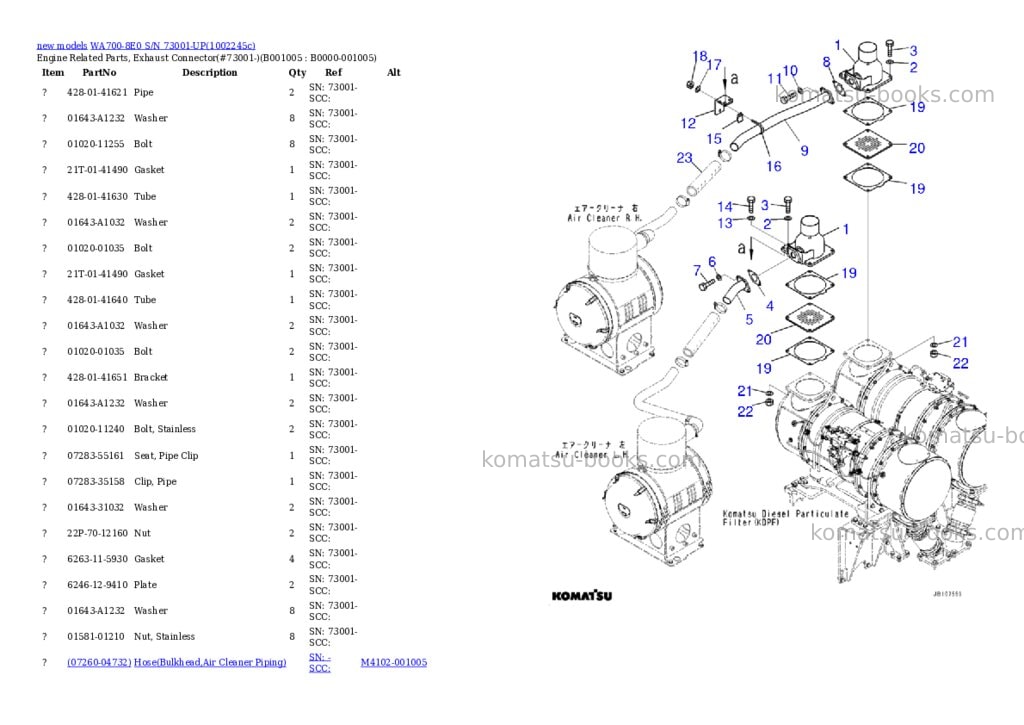 Komatsu WA700-8E0 S/N 73001-UP Parts catalog cover Page 5