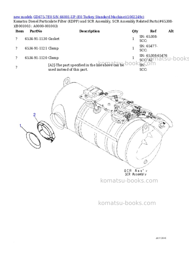 Komatsu GD675-7E0 S/N 66001-UP (E0 Turkey Standard Machine) Parts catalog cover Page 3