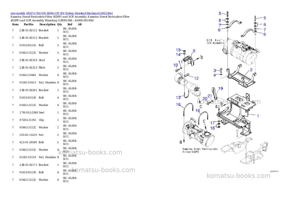 Komatsu GD675-7E0 S/N 66001-UP (E0 Turkey Standard Machine) Parts catalog cover Page 6