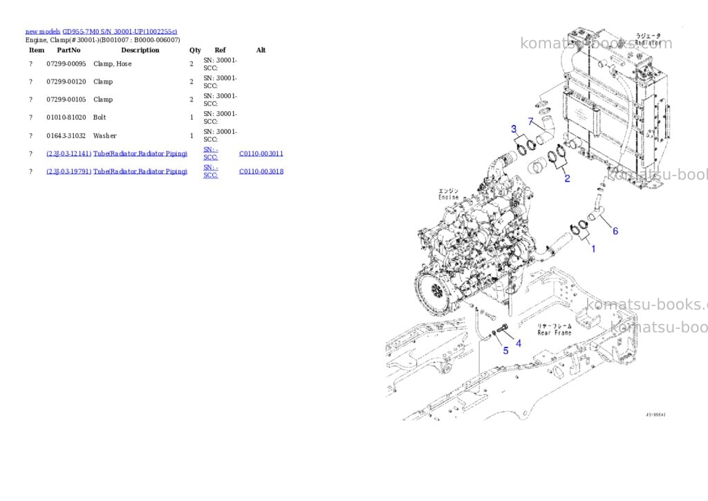 Komatsu GD955-7M0 S/N 30001-UP Parts catalog cover Page 7 Komatsu GD955-7M0 S/N 30001-UP Parts catalog cover Page 7