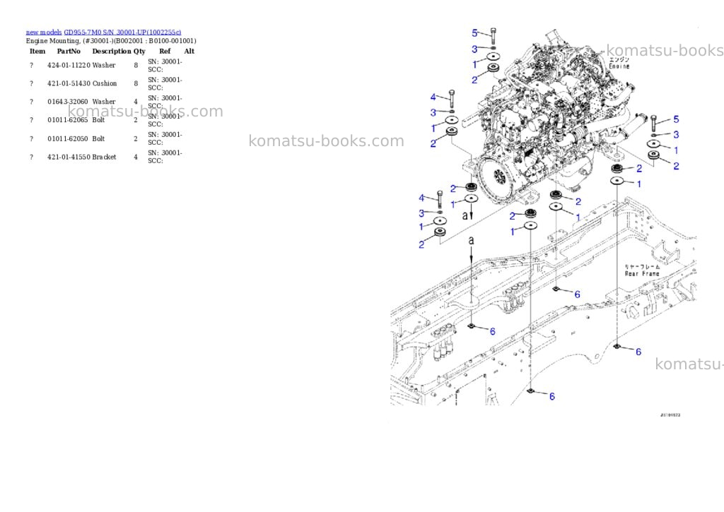 Komatsu GD955-7M0 S/N 30001-UP Parts catalog cover Page 8 Komatsu GD955-7M0 S/N 30001-UP Parts catalog cover Page 8