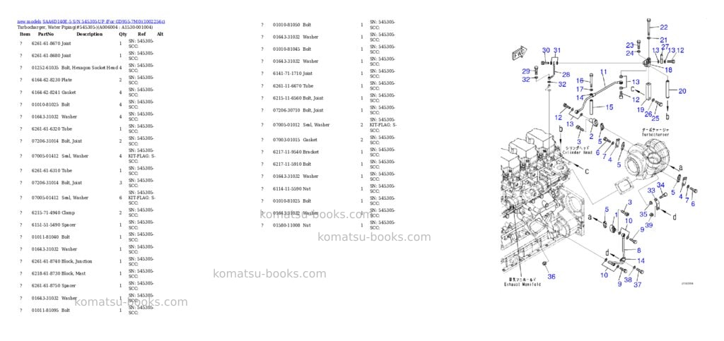 Komatsu SAA6D140E-5 S/N 545305-UP (For GD955-7M0) Parts catalog cover Page 10