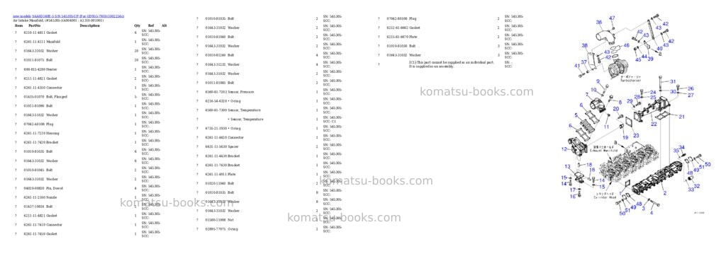 Komatsu SAA6D140E-5 S/N 545305-UP (For GD955-7M0) Parts catalog cover Page 5