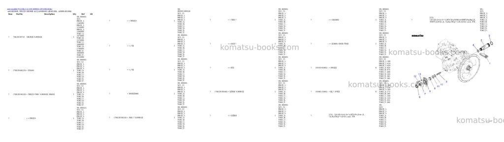 Komatsu PC210LC-12 S/N 800001-UP Parts catalog cover Page 4 Komatsu PC210LC-12 S/N 800001-UP Parts catalog cover Page 4