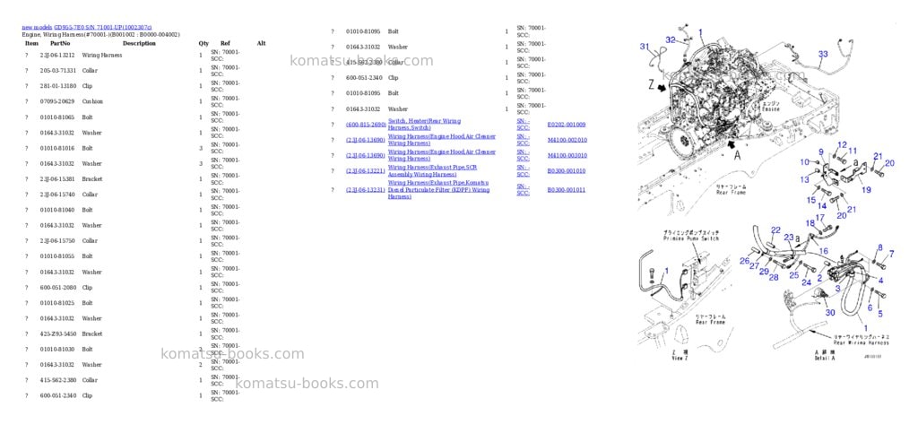 Komatsu GD955-7E0 S/N 71001-UP Parts catalog cover Page 2
