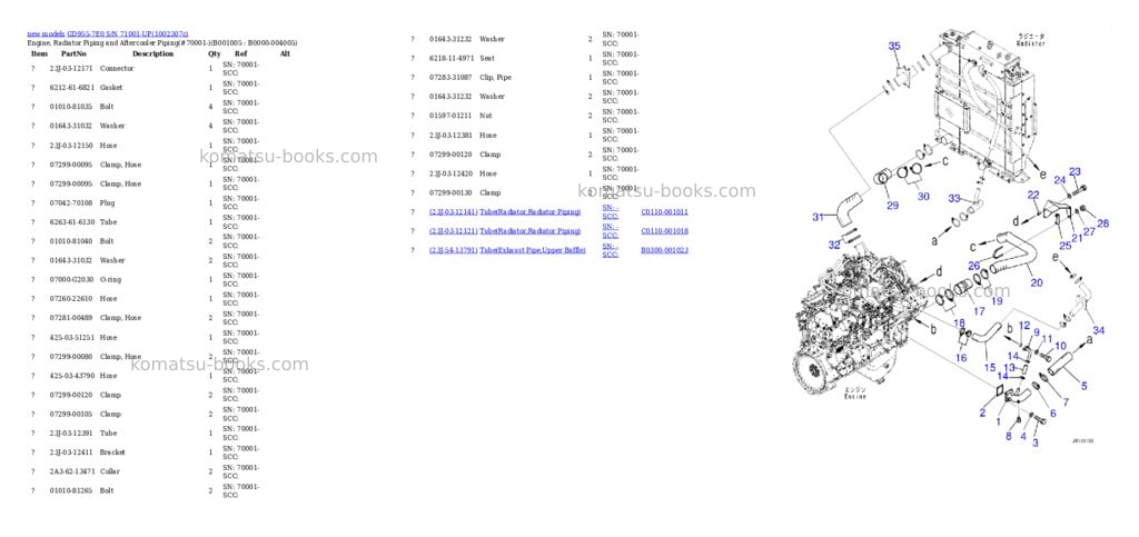 Komatsu GD955-7E0 S/N 71001-UP Parts catalog cover Page 5