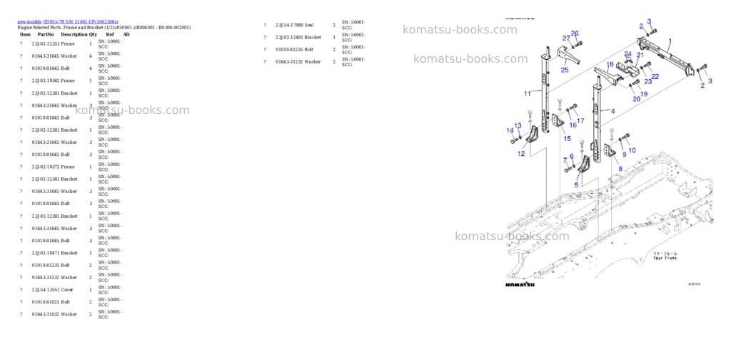 Komatsu GD955-7R S/N 51001-UP Parts catalog cover Page 10