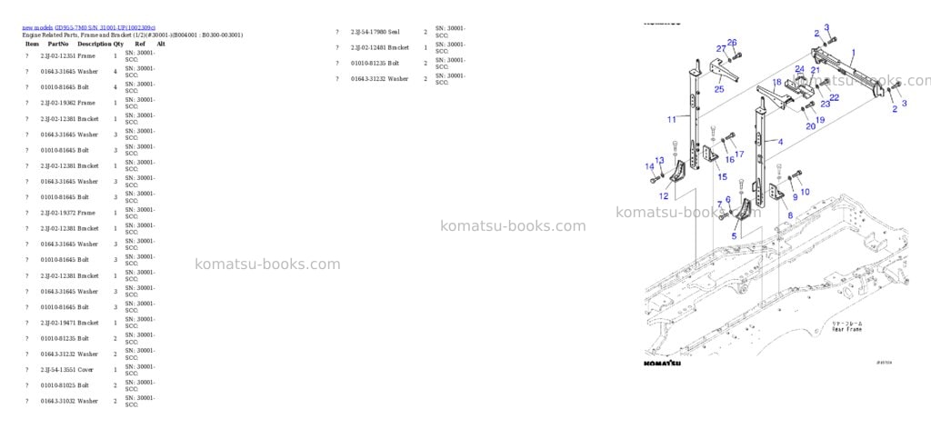Komatsu GD955-7M0 S/N 31001-UP Parts catalog cover Page 10