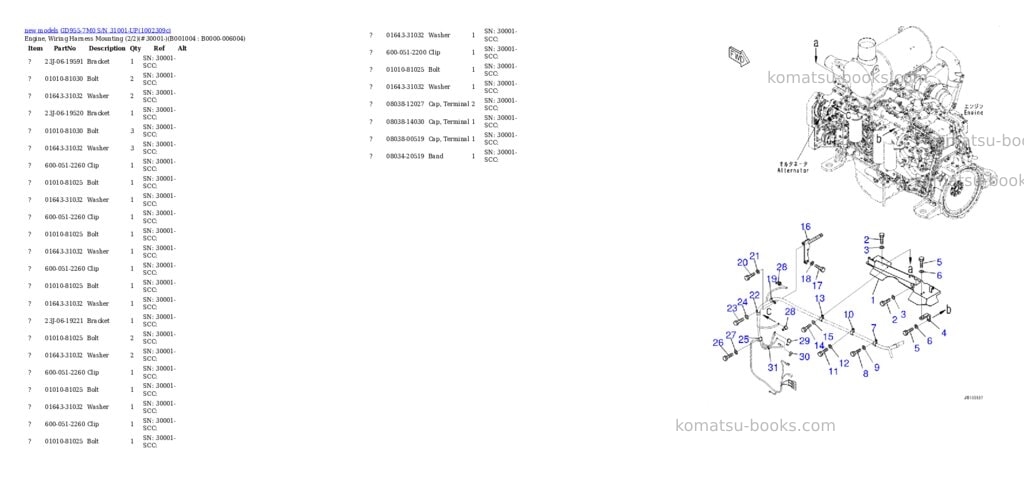 Komatsu GD955-7M0 S/N 31001-UP Parts catalog cover Page 4
