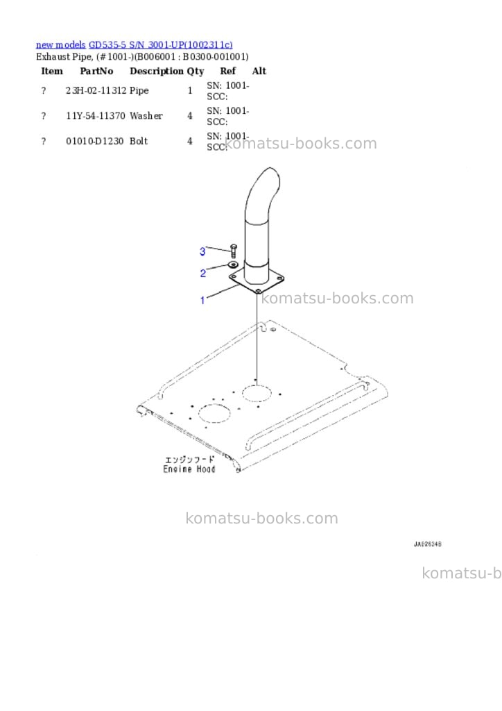 Komatsu GD535-5 S/N 3001-UP Parts catalog cover Page 8 Komatsu GD535-5 S/N 3001-UP Parts catalog cover Page 8