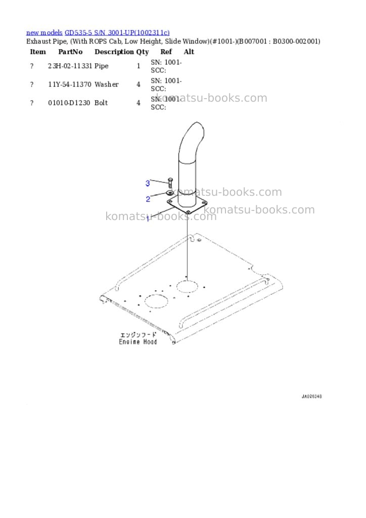 Komatsu GD535-5 S/N 3001-UP Parts catalog cover Page 9 Komatsu GD535-5 S/N 3001-UP Parts catalog cover Page 9