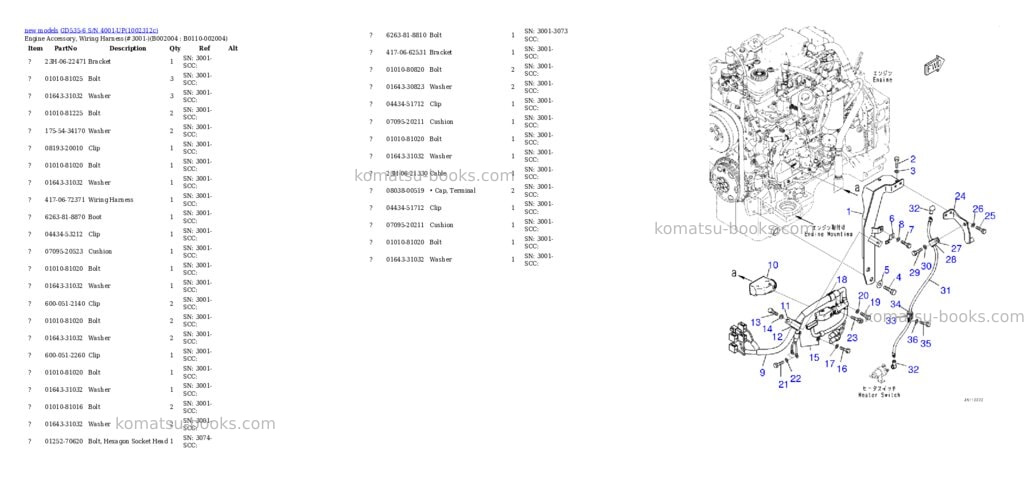 Komatsu GD535-6 S/N 4001-UP Parts catalog cover Page 6