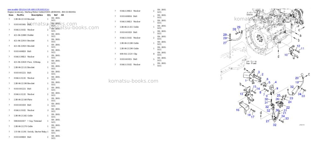 Komatsu GD535-6 S/N 4001-UP Parts catalog cover Page 7