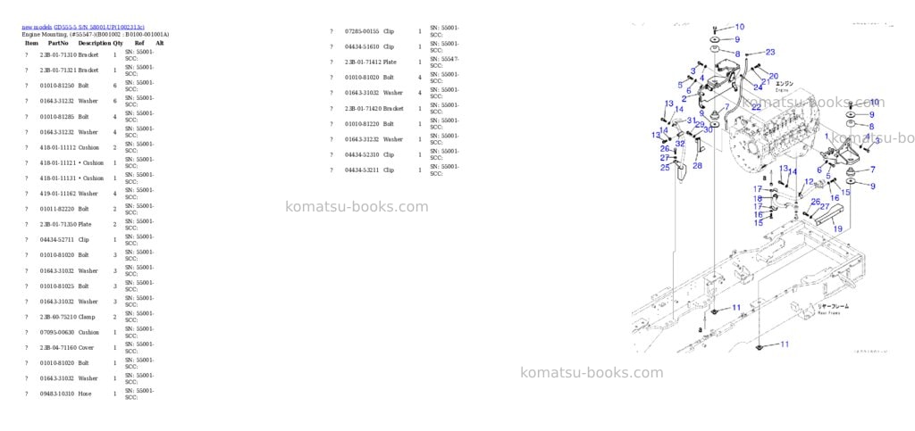 Komatsu GD555-5 S/N 58001-UP Parts catalog cover Page 2