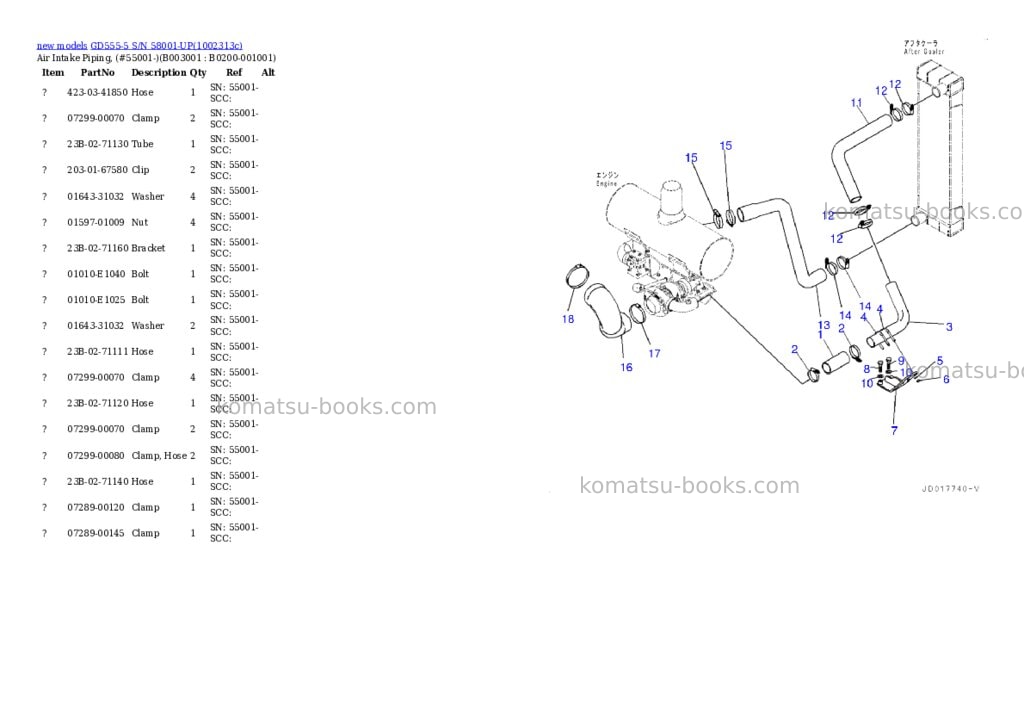 Komatsu GD555-5 S/N 58001-UP Parts catalog cover Page 4