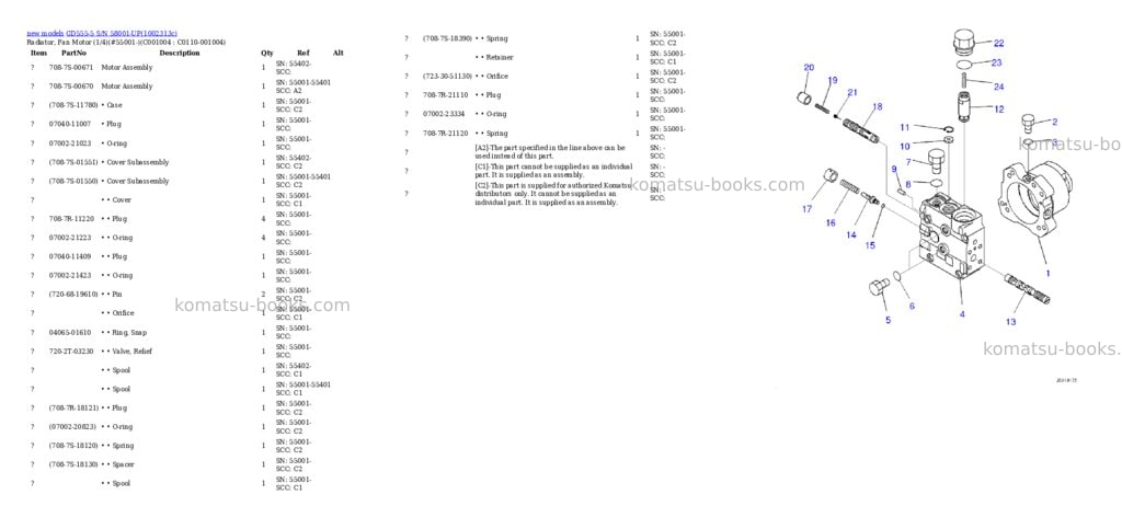 Komatsu GD555-5 S/N 58001-UP Parts catalog cover Page 9