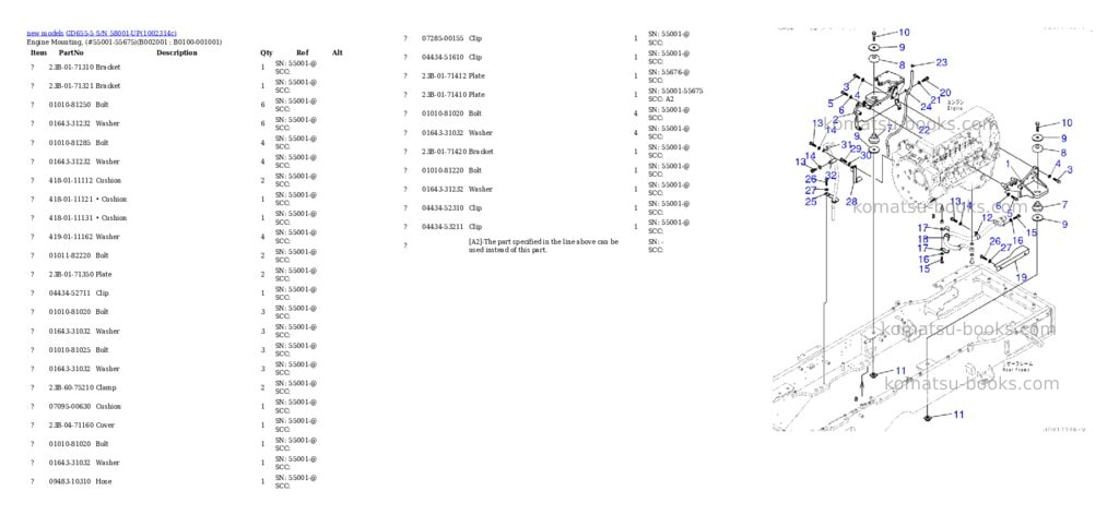 Komatsu GD655-5 S/N 58001-UP Parts catalog cover Page 2