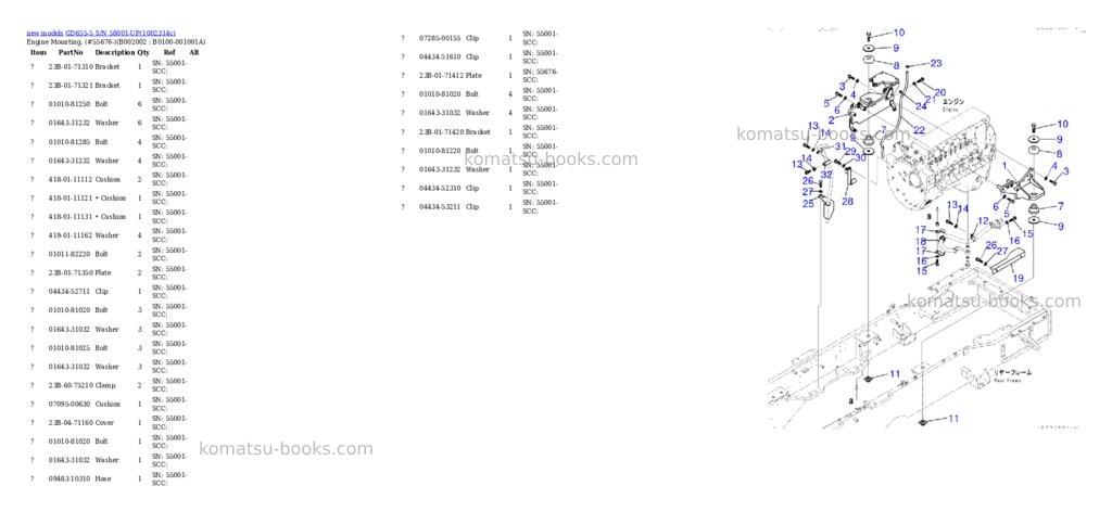 Komatsu GD655-5 S/N 58001-UP Parts catalog cover Page 3
