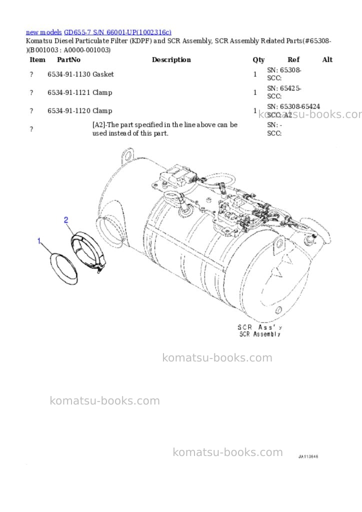 Komatsu GD655-7 S/N 66001-UP Parts catalog cover Page 3