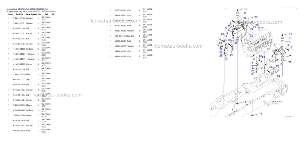 Komatsu GD675-5 S/N 58001-UP Parts catalog cover Page 2