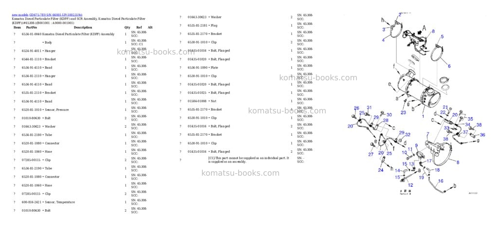 Komatsu GD675-7E0 S/N 66001-UP Parts catalog cover