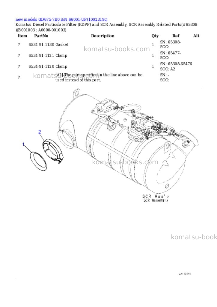 Komatsu GD675-7E0 S/N 66001-UP Parts catalog cover Page 3