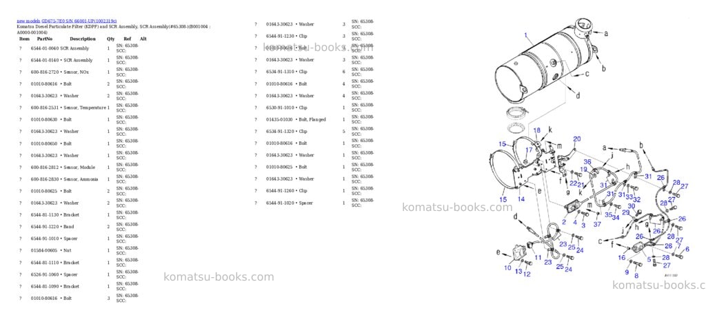 Komatsu GD675-7E0 S/N 66001-UP Parts catalog cover Page 4