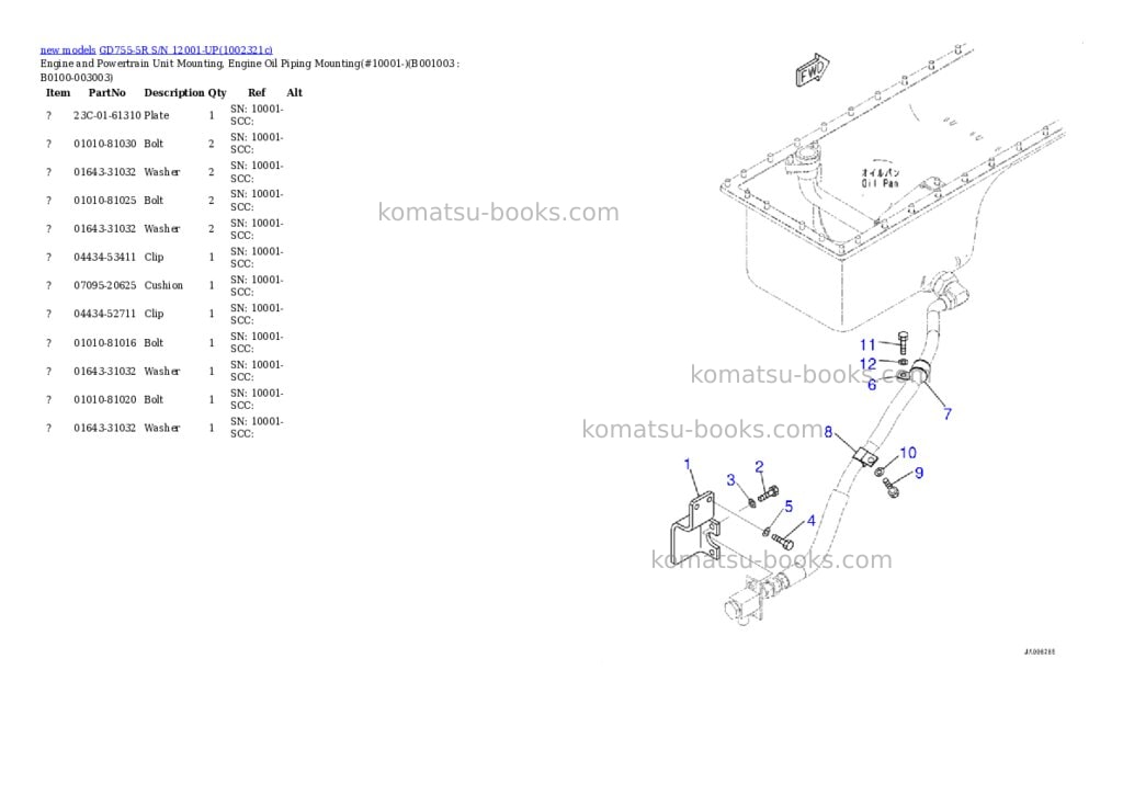 Komatsu GD755-5R S/N 12001-UP Parts catalog cover Page 3