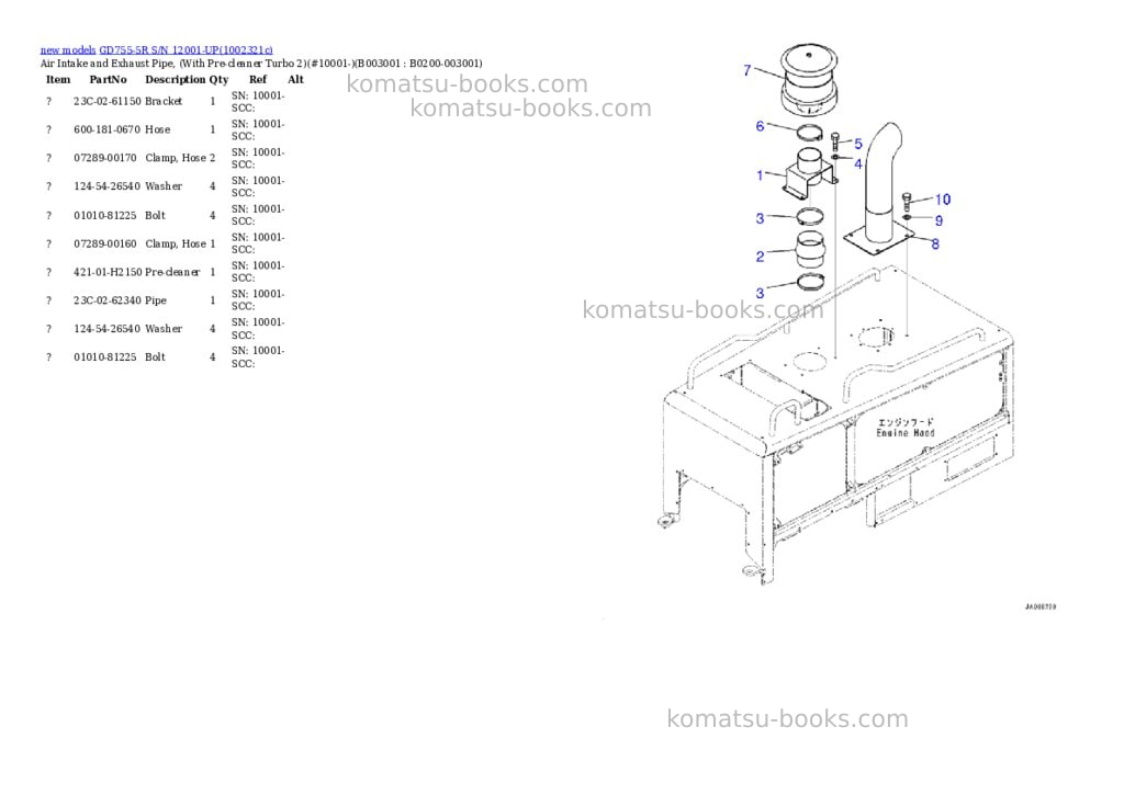 Komatsu GD755-5R S/N 12001-UP Parts catalog cover Page 6