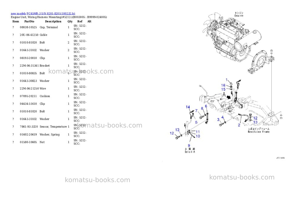 Komatsu PC45MR-3 S/N 8201-8201 Parts catalog cover Page 3 Komatsu PC45MR-3 S/N 8201-8201 Parts catalog cover Page 3
