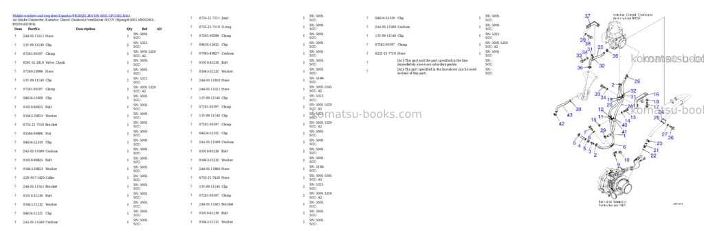 Komatsu BR380JG-3E0 S/N 6001-UP Parts catalog cover Page 6 Komatsu BR380JG-3E0 S/N 6001-UP Parts catalog cover Page 6