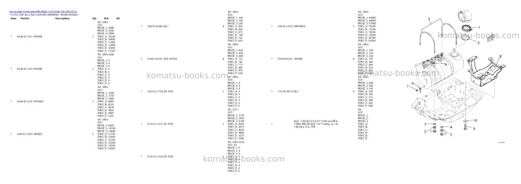 Komatsu BR380JG-3 S/N 6001-UP Parts catalog cover Page 9 Komatsu BR380JG-3 S/N 6001-UP Parts catalog cover Page 9