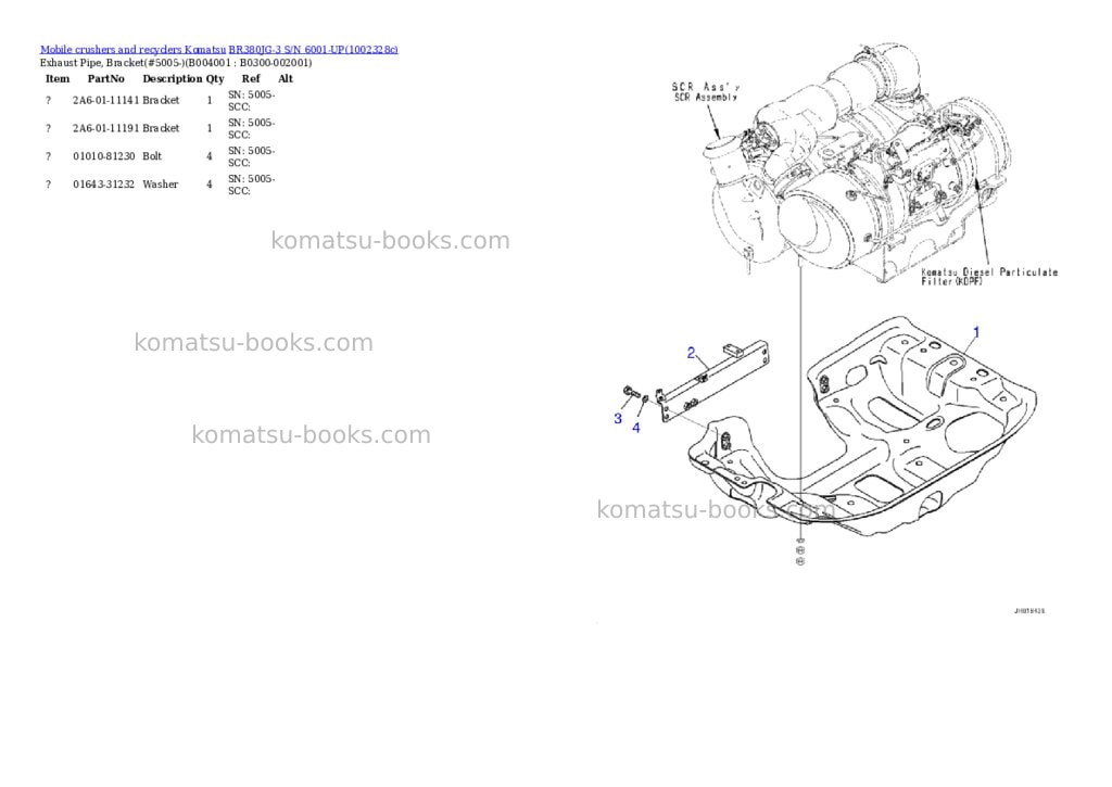 Komatsu BR380JG-3 S/N 6001-UP Parts catalog cover Page 8 Komatsu BR380JG-3 S/N 6001-UP Parts catalog cover Page 8