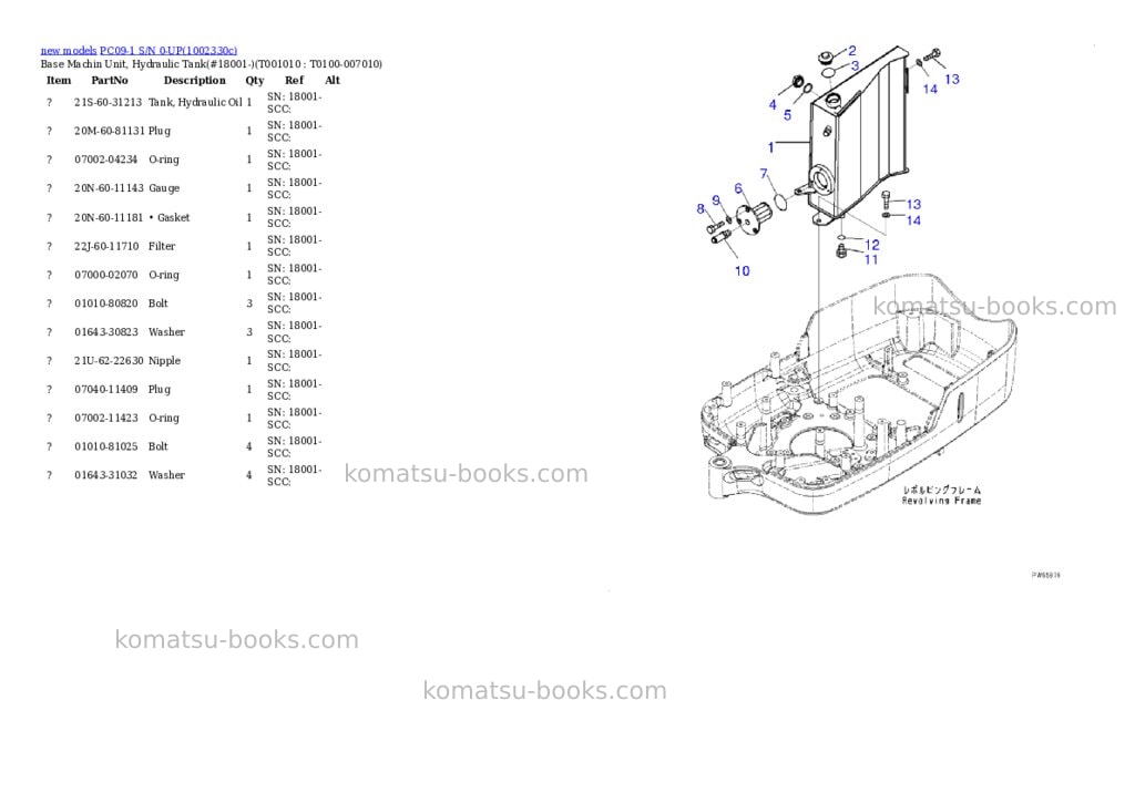 Komatsu PC09-1 S/N 0-UP Parts catalog cover Page 10