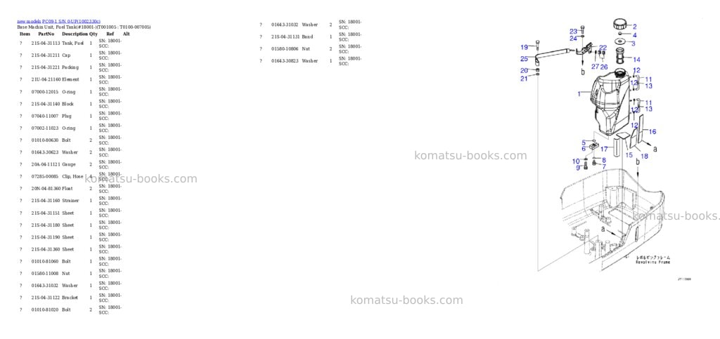 Komatsu PC09-1 S/N 0-UP Parts catalog cover Page 5