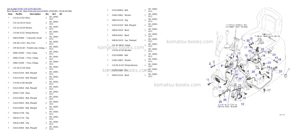 Komatsu PC09-1 S/N 0-UP Parts catalog cover Page 9