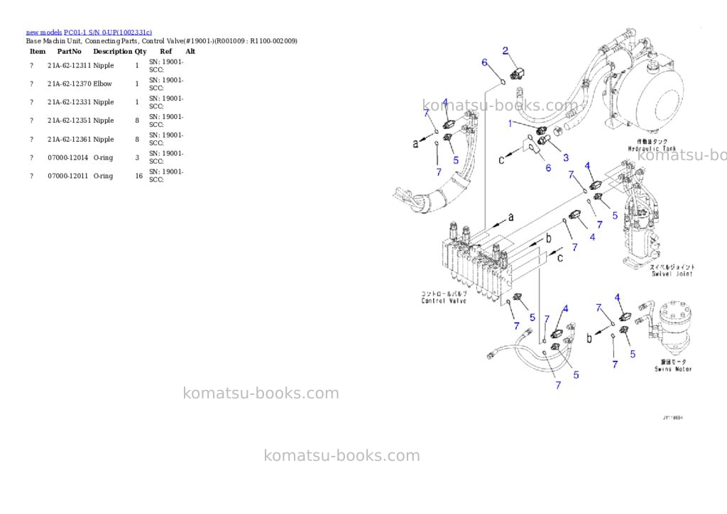 Komatsu PC01-1 S/N 0-UP Parts catalog cover Page 10