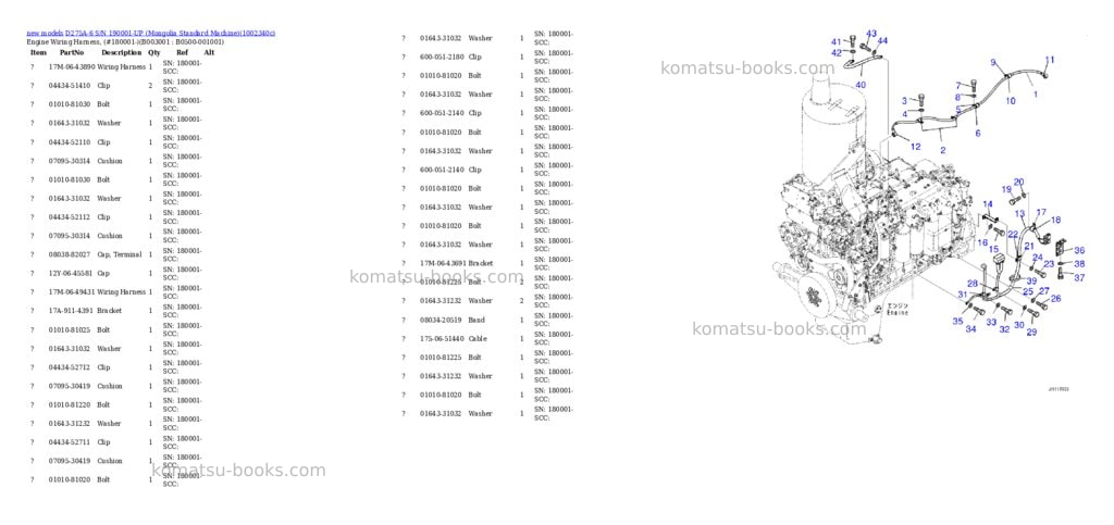 Komatsu D275A-6 S/N 190001-UP (Mongolia Standard Machine) Parts catalog cover Page 3