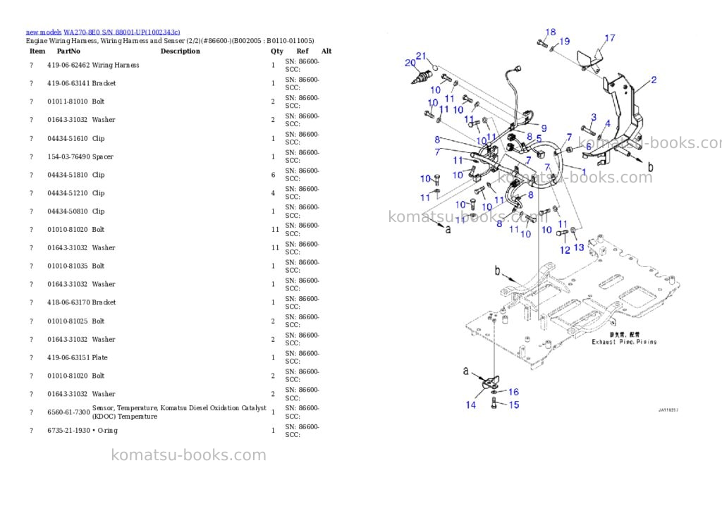 Komatsu WA270-8E0 S/N 88001-UP Parts catalog cover Page 6