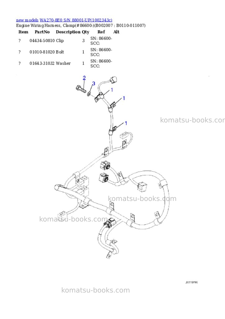 Komatsu WA270-8E0 S/N 88001-UP Parts catalog cover Page 8