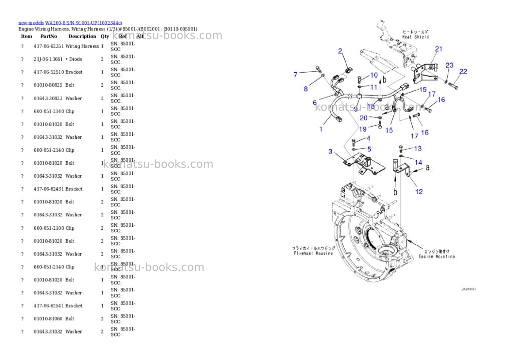 Komatsu WA200-8 S/N 91001-UP Parts catalog cover Page 2