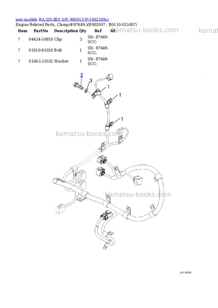 Komatsu WA320-8E0 S/N 90001-UP Parts catalog cover Page 8 Komatsu WA320-8E0 S/N 90001-UP Parts catalog cover Page 8